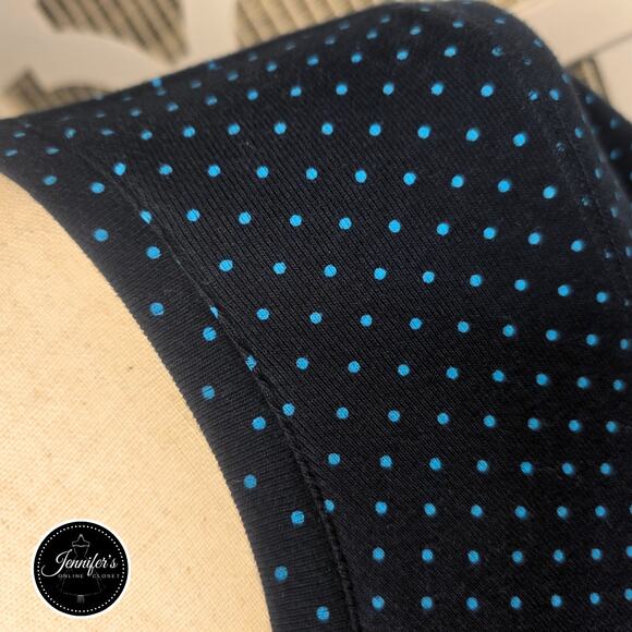 3/$30 Talbots Petite Blue Scoop Neck Polka Dot Short Sleeve Shirt Size Large - Picture 5 of 9